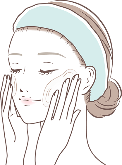 洗顔後、目や口の周りは避けて適量を顏に塗り広げてください。